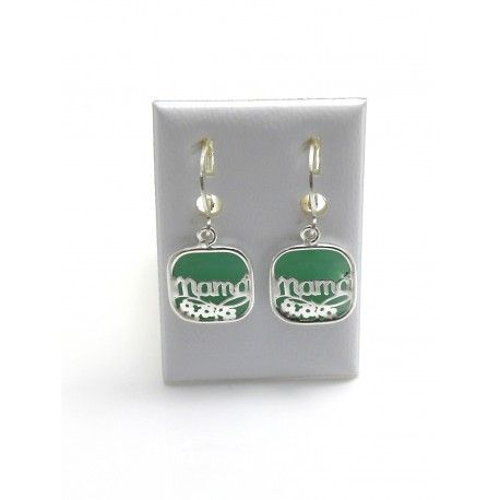 Pendientes de Plata calada y Piedra Mamá 1