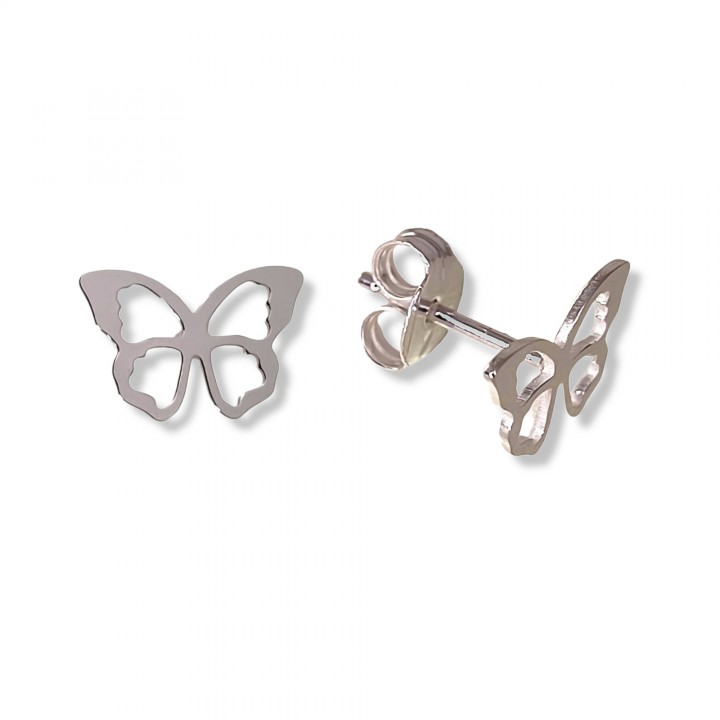 Pendientes mariposa caldada de Plata de ley 925