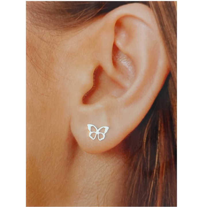 Pendientes mariposa caldada de Plata de ley 925 1