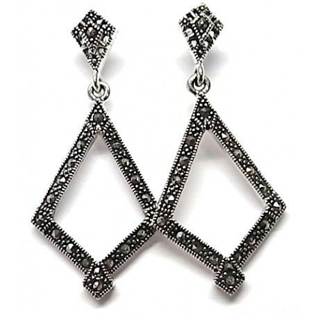 Pendientes mujer en Plata envejecida y Marquesitas