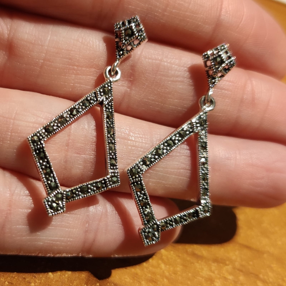 Pendientes mujer en Plata envejecida y Marquesitas 3