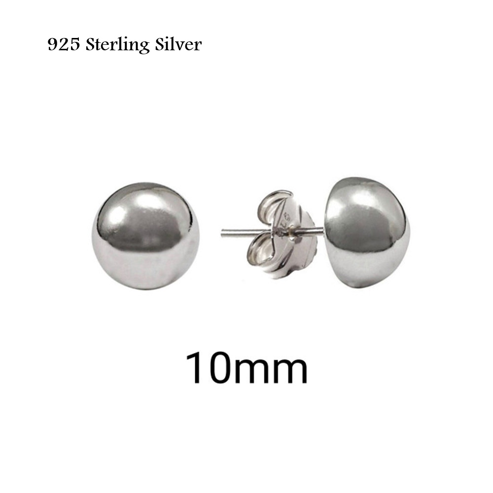 Pendientes media bola de Plata 10 Mm. 1