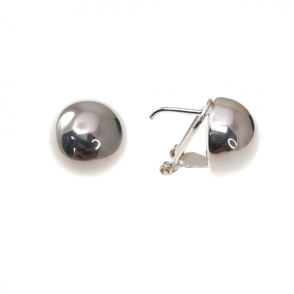 Pendientes de Plata lisa media Bola 14 Mm.