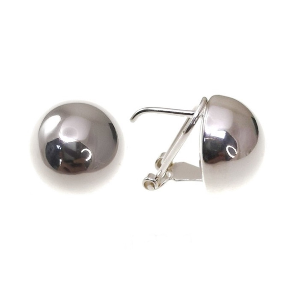 Pendientes en Plata de Ley Media Bola 16 Mm. con cierre omega