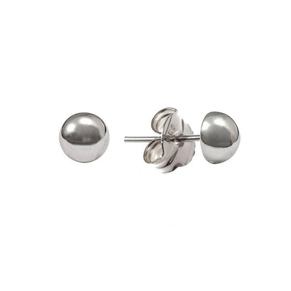 Pendientes media bola 7mm de Plata de ley
