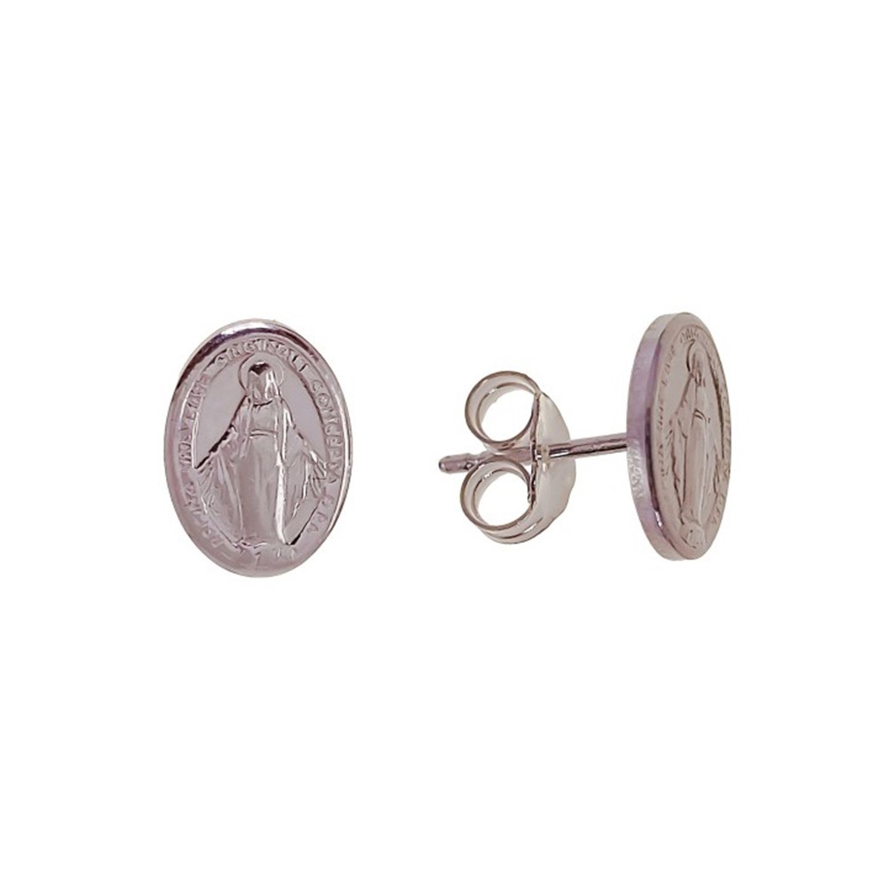 Pendientes Virgen Milagrosa de Plata de ley 1