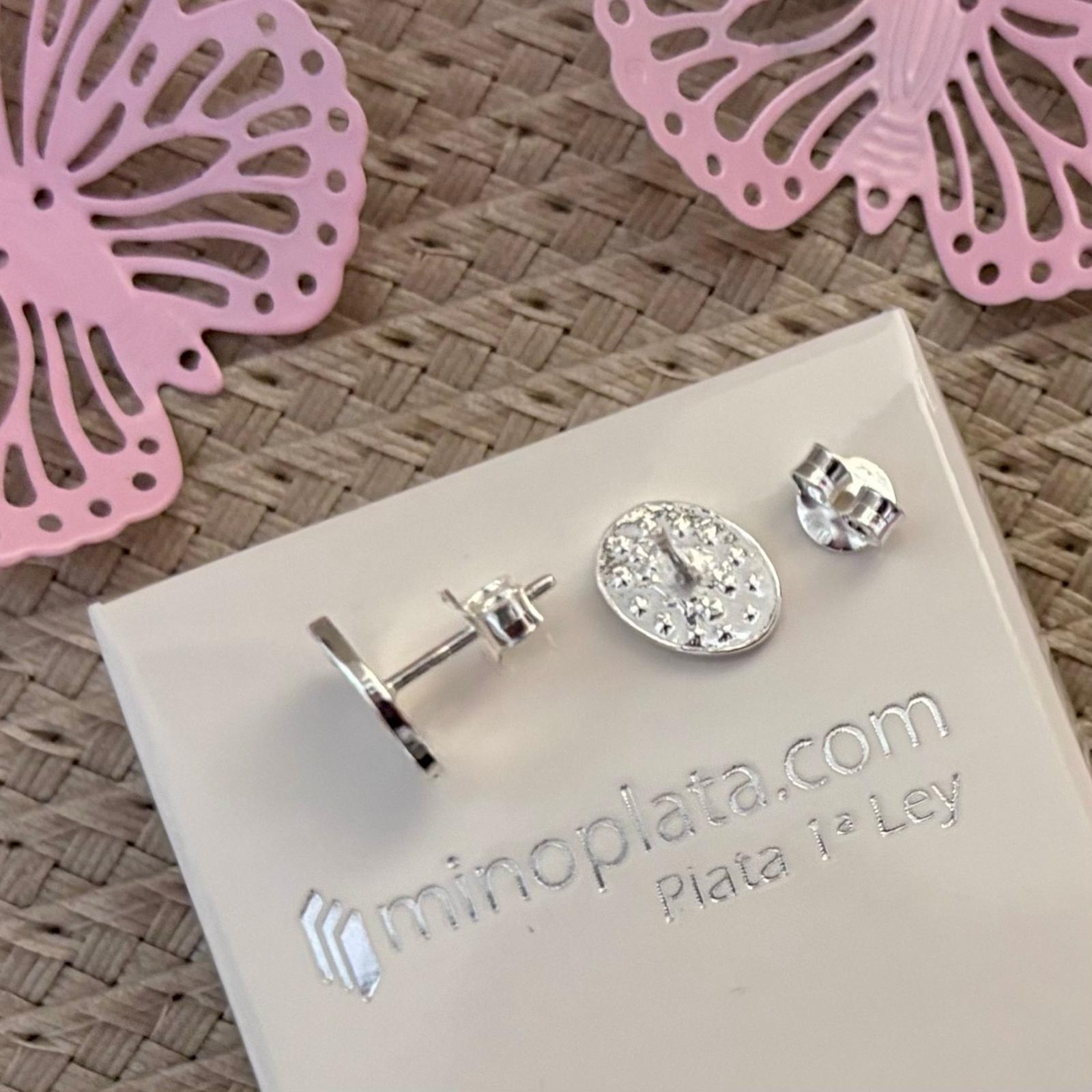 Pendientes Virgen Milagrosa de Plata de ley 5
