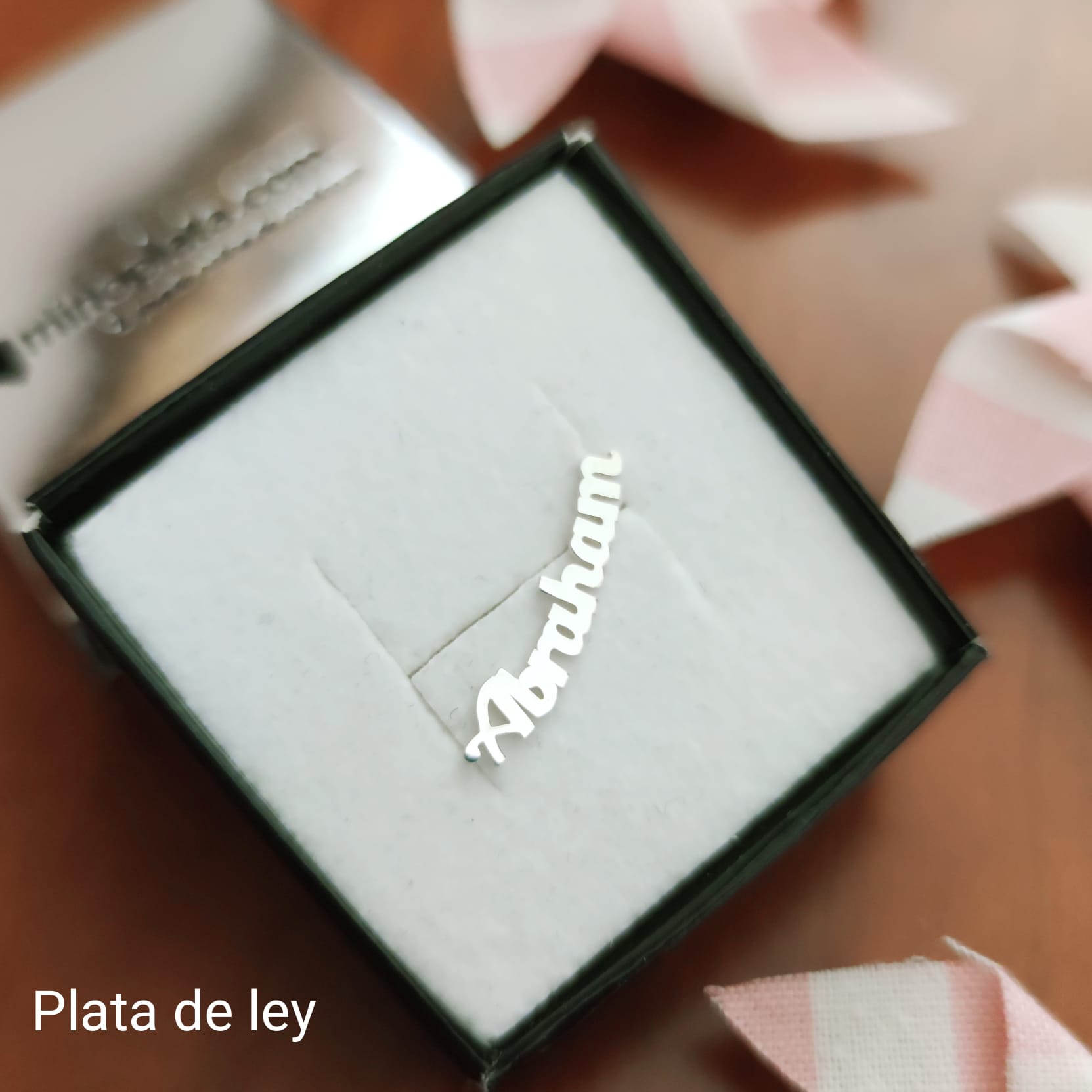 Pendiente (1) Plata de ley personalizado (Con cualquier nombre) 4