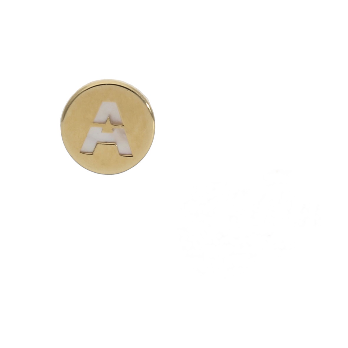 Pendiente con cualquier inicial de Oro de 18 Kl y nácar 6 Mm