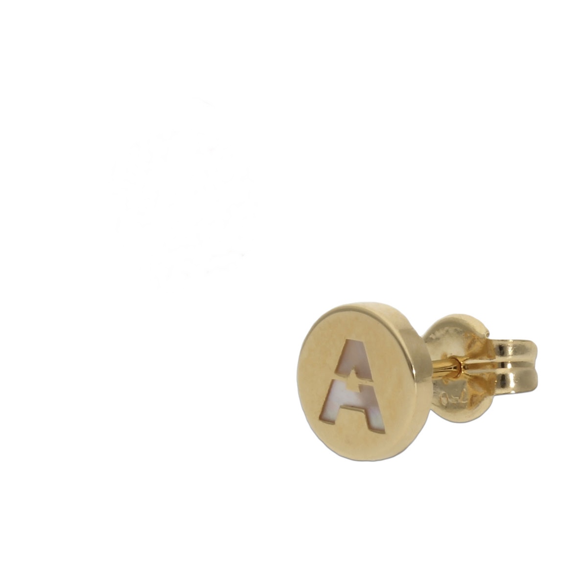 Pendiente con cualquier inicial de Oro de 18 Kl y nácar 6 Mm 1