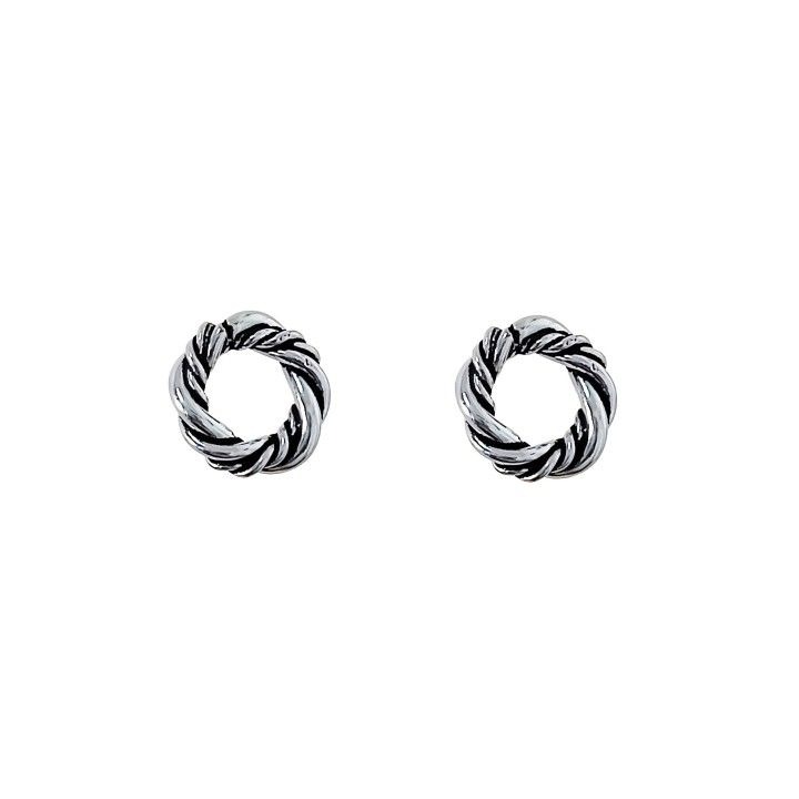 Pendientes donut de Plata de ley oxidada 5