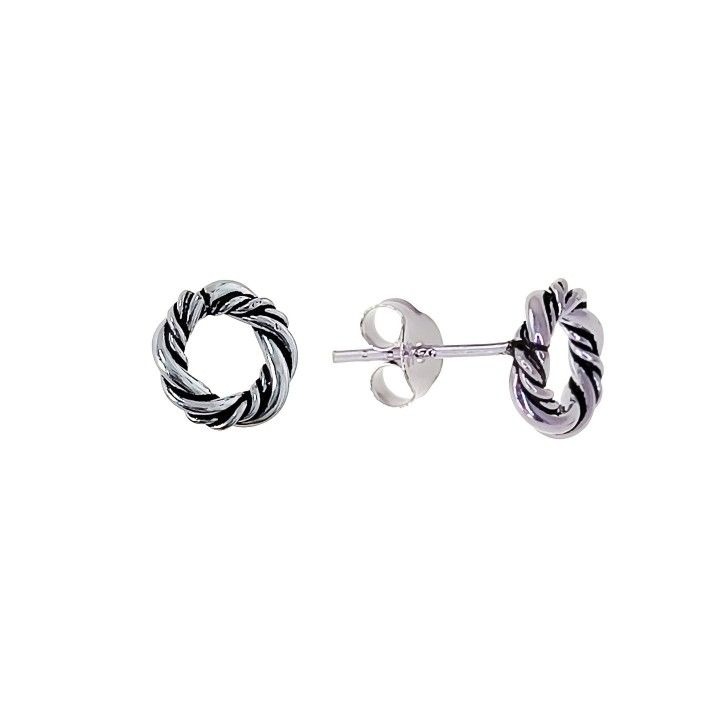 Pendientes donut de Plata de ley oxidada