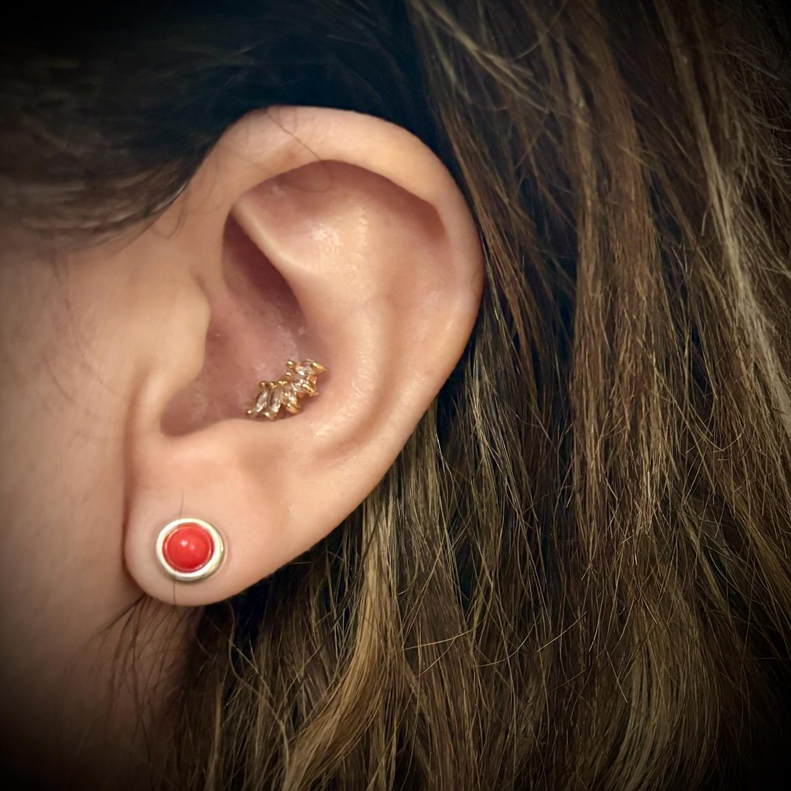 Pendientes coral filo de Plata de ley 5 Mm. 3