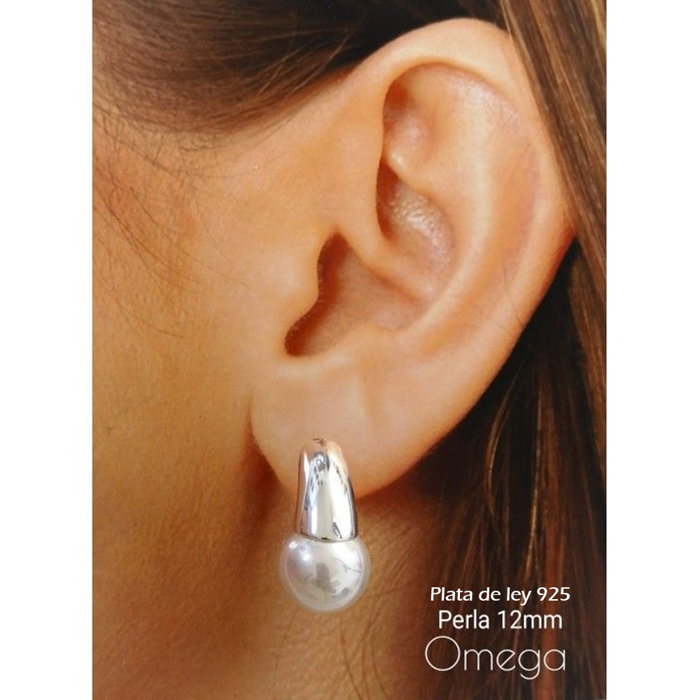 Pendientes Perlas blancas 12 Mm. y Plata de Ley 1