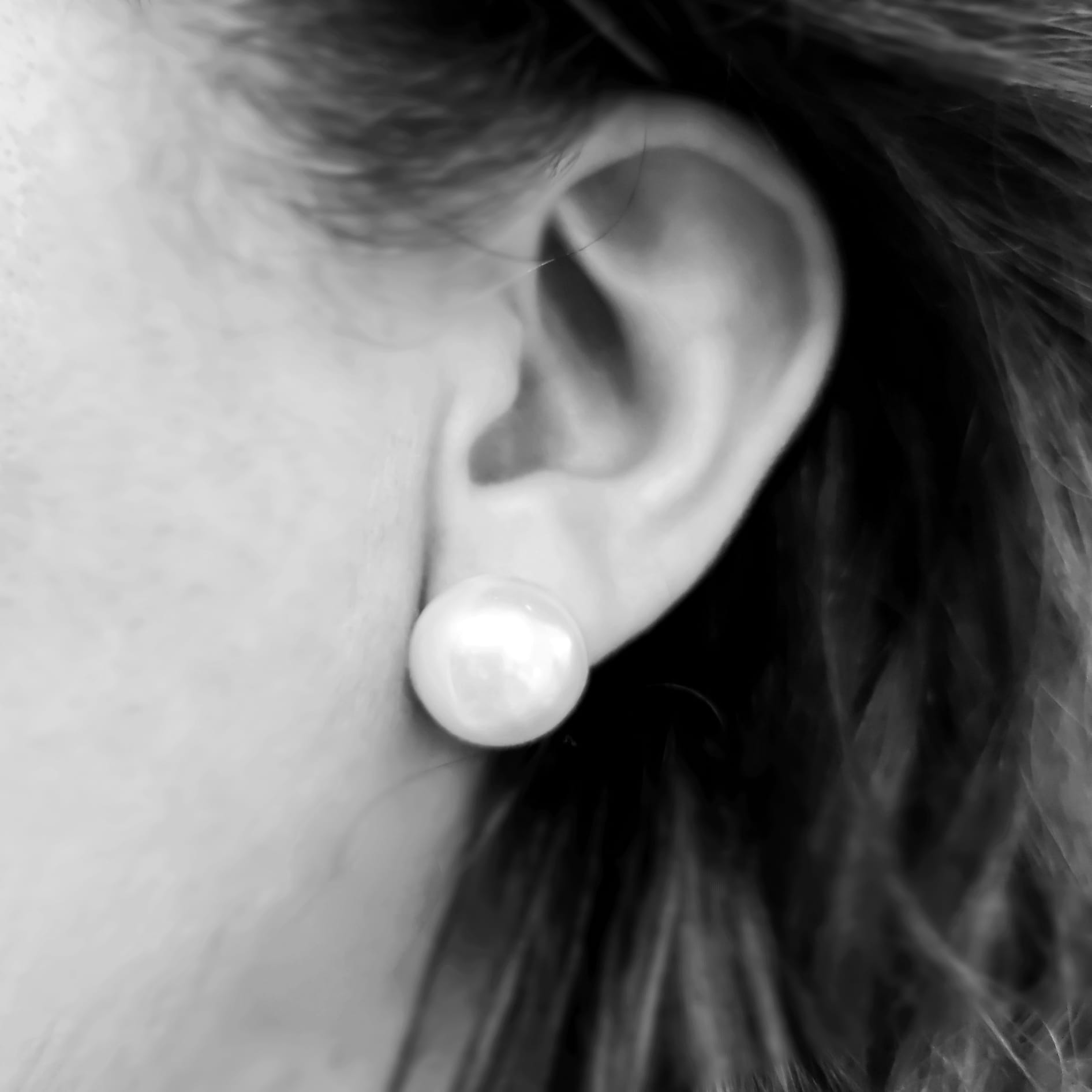Pendientes de Plata media Perla shell 16 Mm. 4