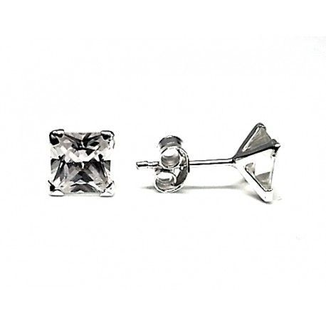 Pendientes Circonitas y Plata de ley 6x6