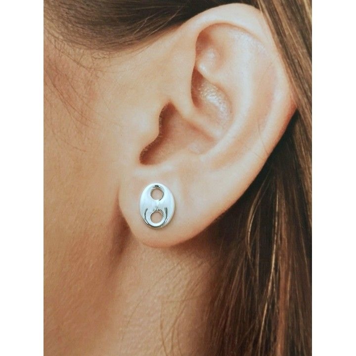 Pendientes calabrote pequeño de Plata de ley 925 3