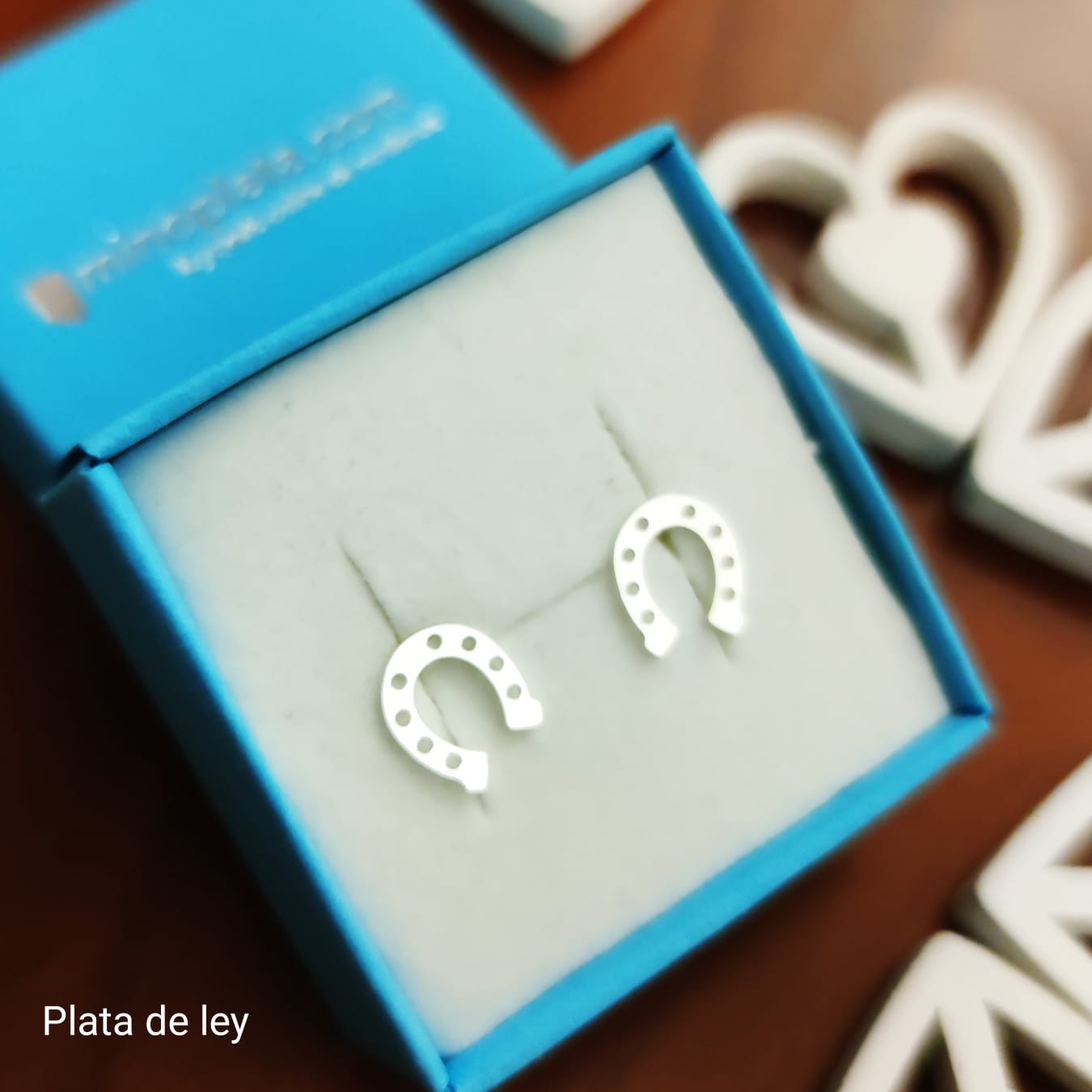 Pendientes herradura de la suerte de Plata de ley 3