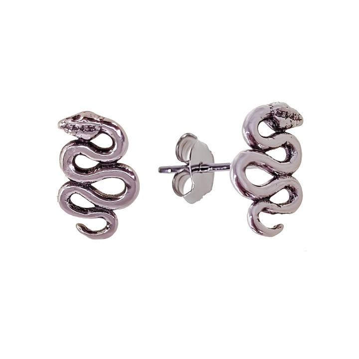 Pendientes serpiente de Plata de ley envejecida