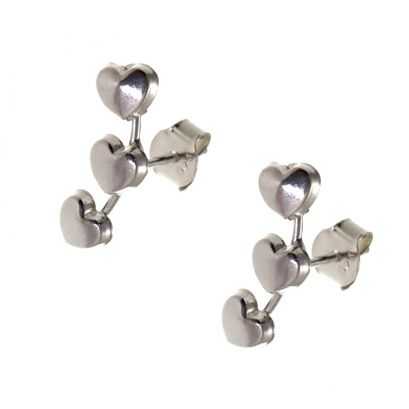 Pendientes corazones de Plata de ley trepadores