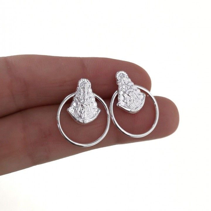 Pendientes Aro Karma Virgen del Rocío de Plata de ley 1