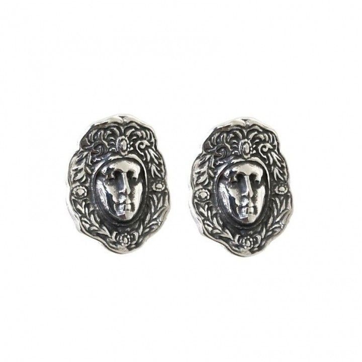 Pendientes rostro de la Virgen del Rocío de Plata vieja