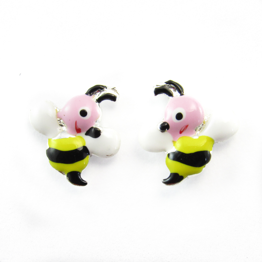 Pendientes abeja de Plata de ley