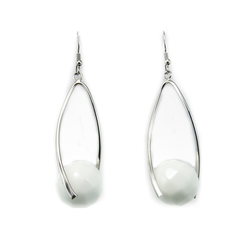 Pendientes plata rodiada con Agata