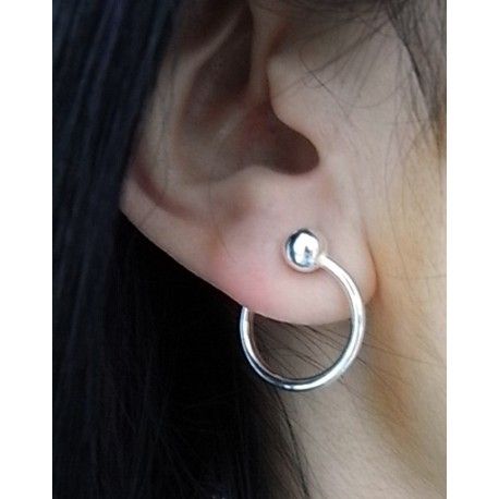 Pendientes aro con bolas de Plata 1