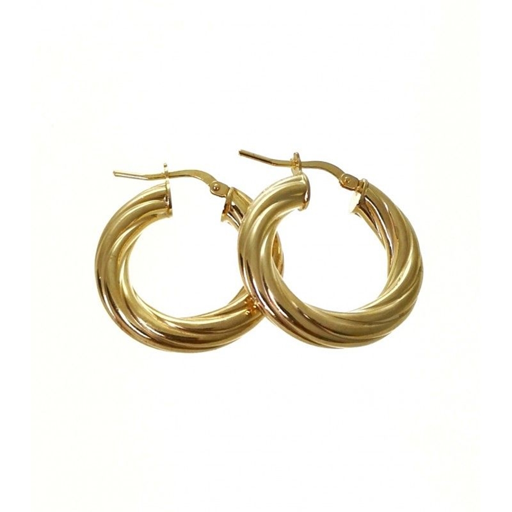 Pendientes Aros gallones 25 Mm. de Plata de ley chapada