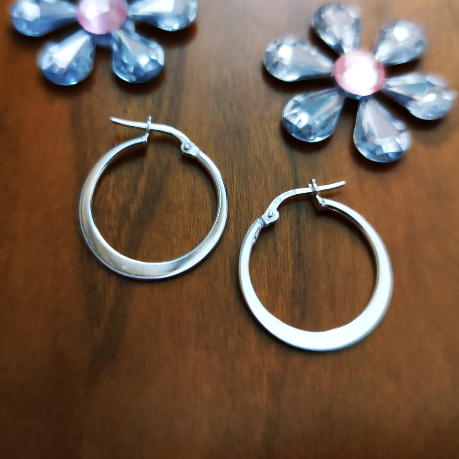 Pendientes Aros lisos 20 Mm. de Plata de ley