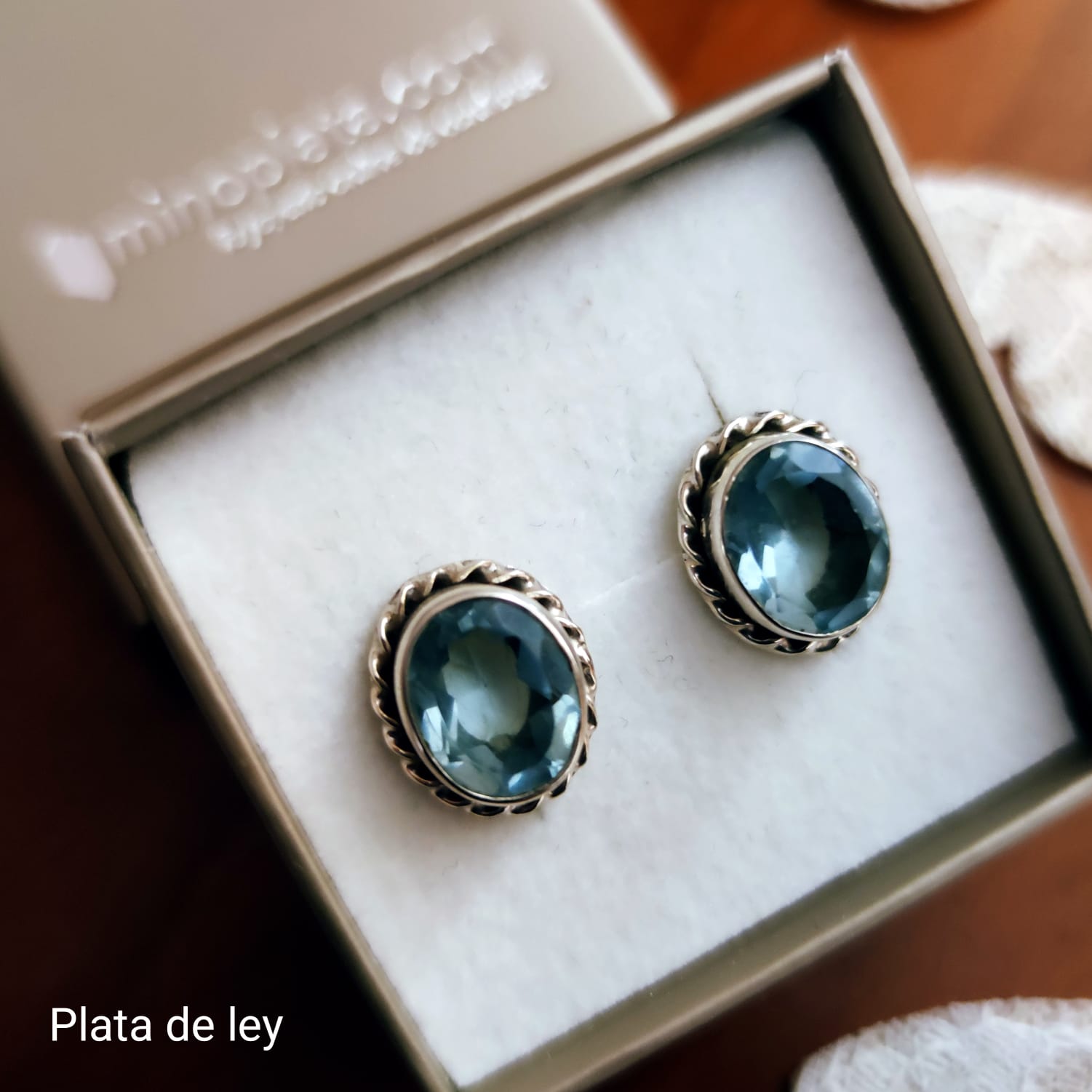 Pendientes de Plata envejecida con Topacio 2