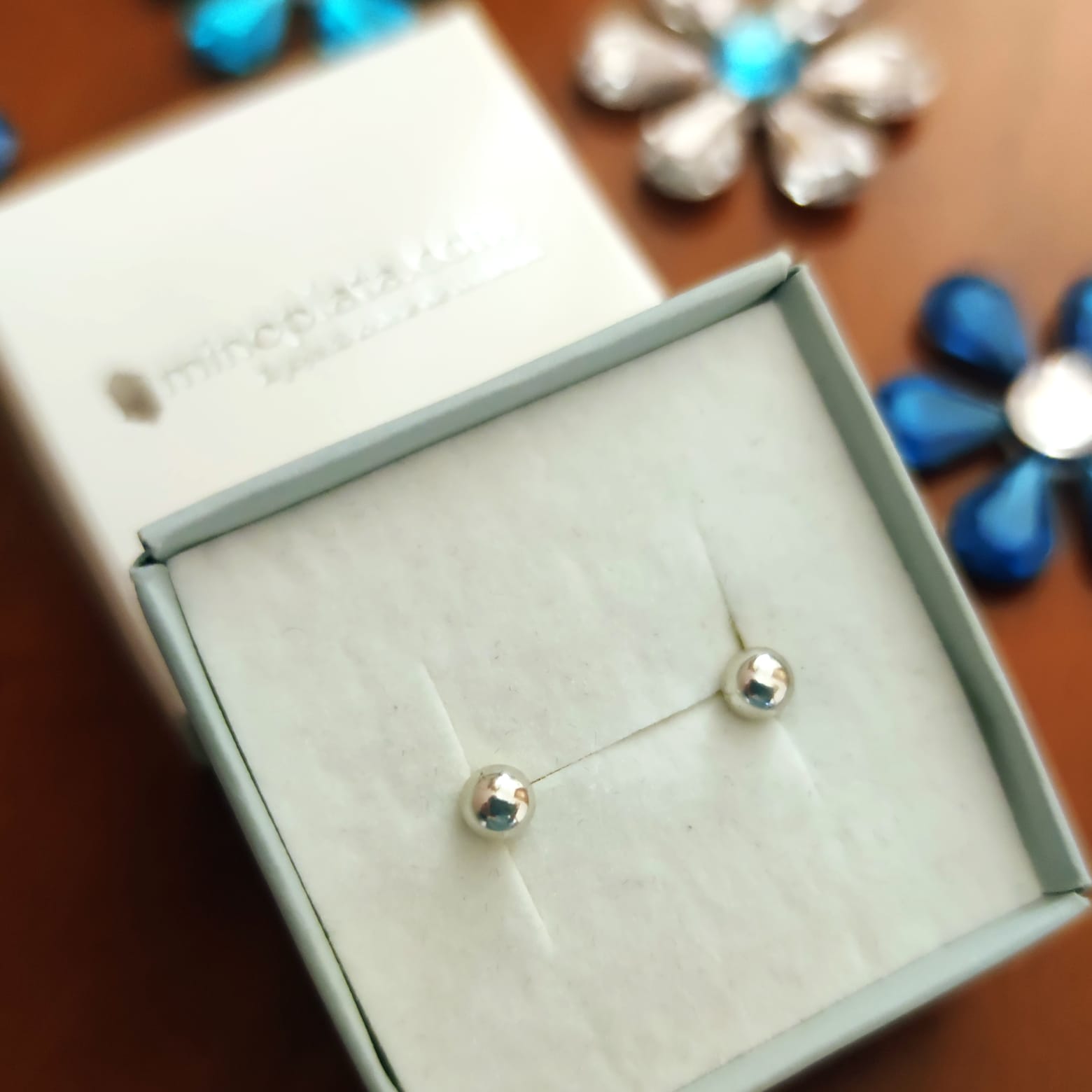 Pendientes de Plata de ley bolas de 4 Mm. 4