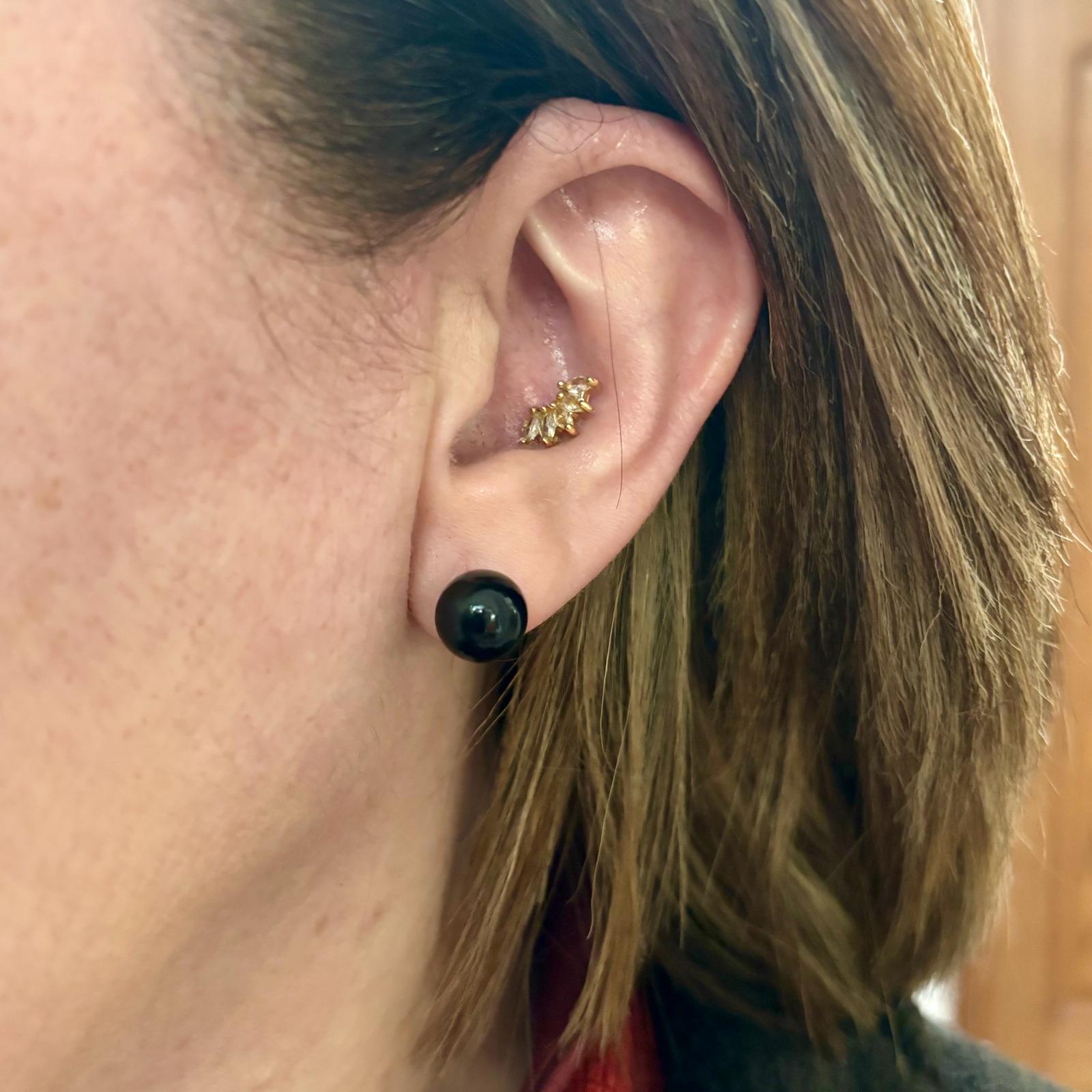 Pendientes bola negra 10mm en Plata de ley 2