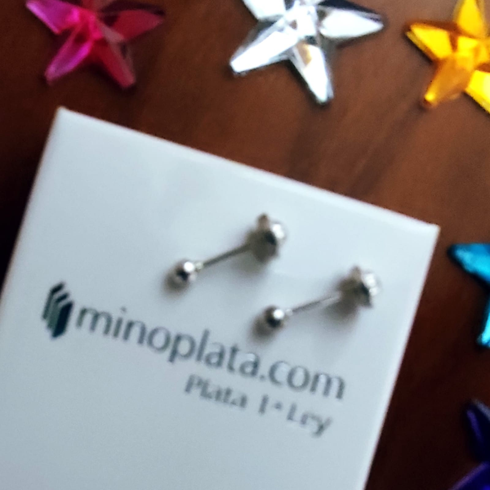 Pendientes 3mm bola de Plata de ley con cierre rosca