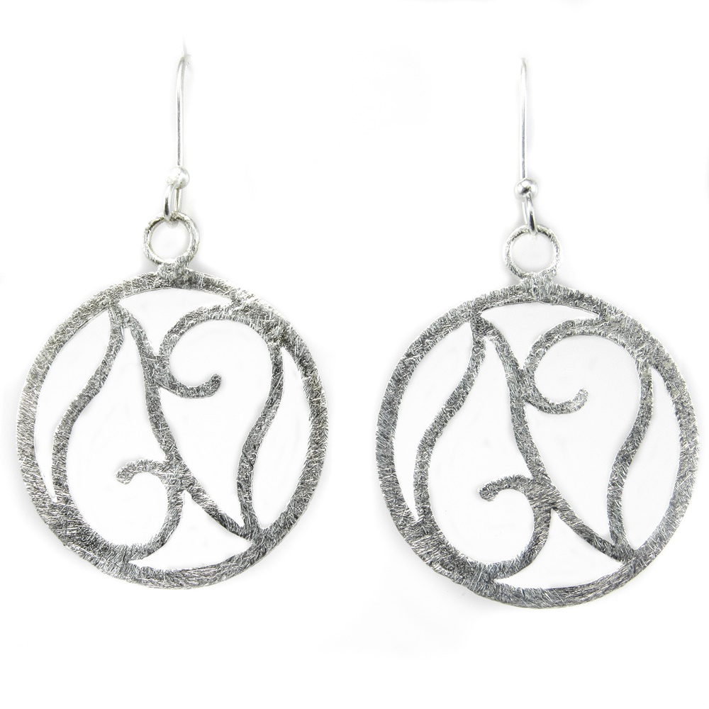 Pendientes figuras caladas de Plata de ley
