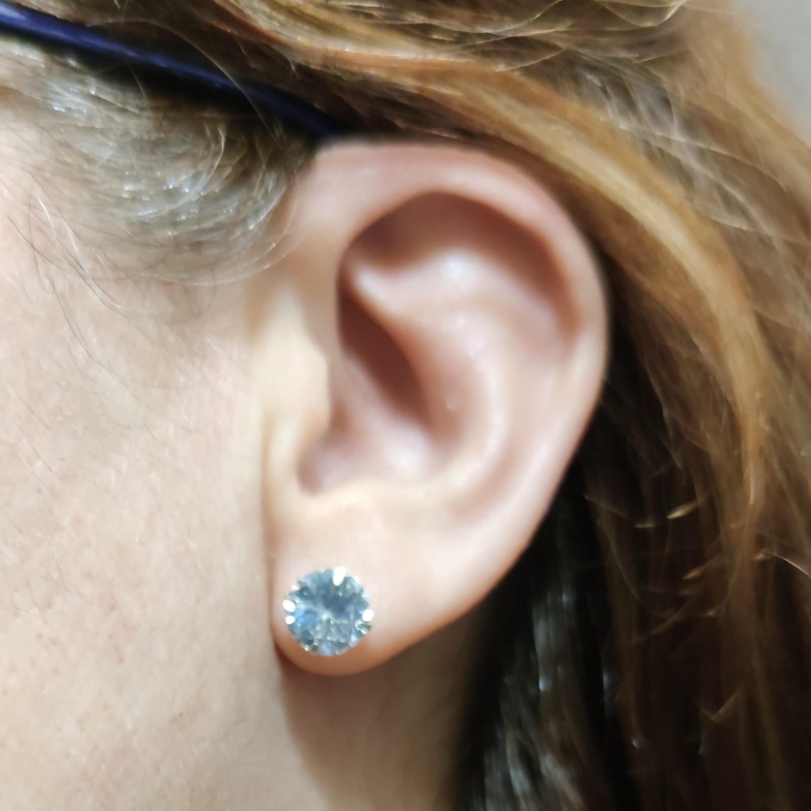 Pendientes Plata y Circonitas blancas 9 mm. 3