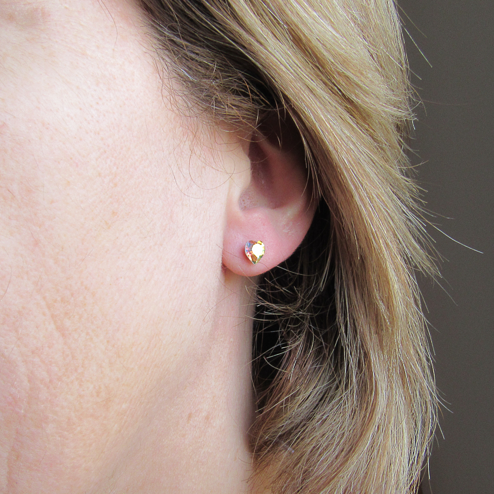 Pendientes de Plata corazón cristal Swarovski aurora boreal_1