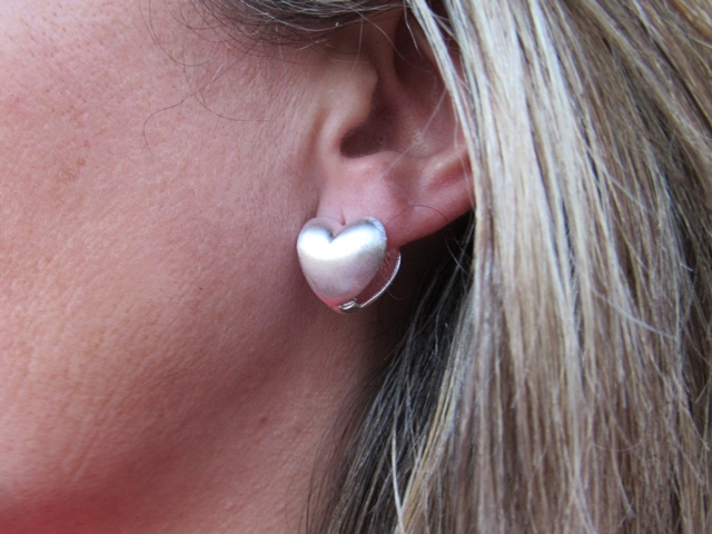 Pendientes corazón doble de Plata 1