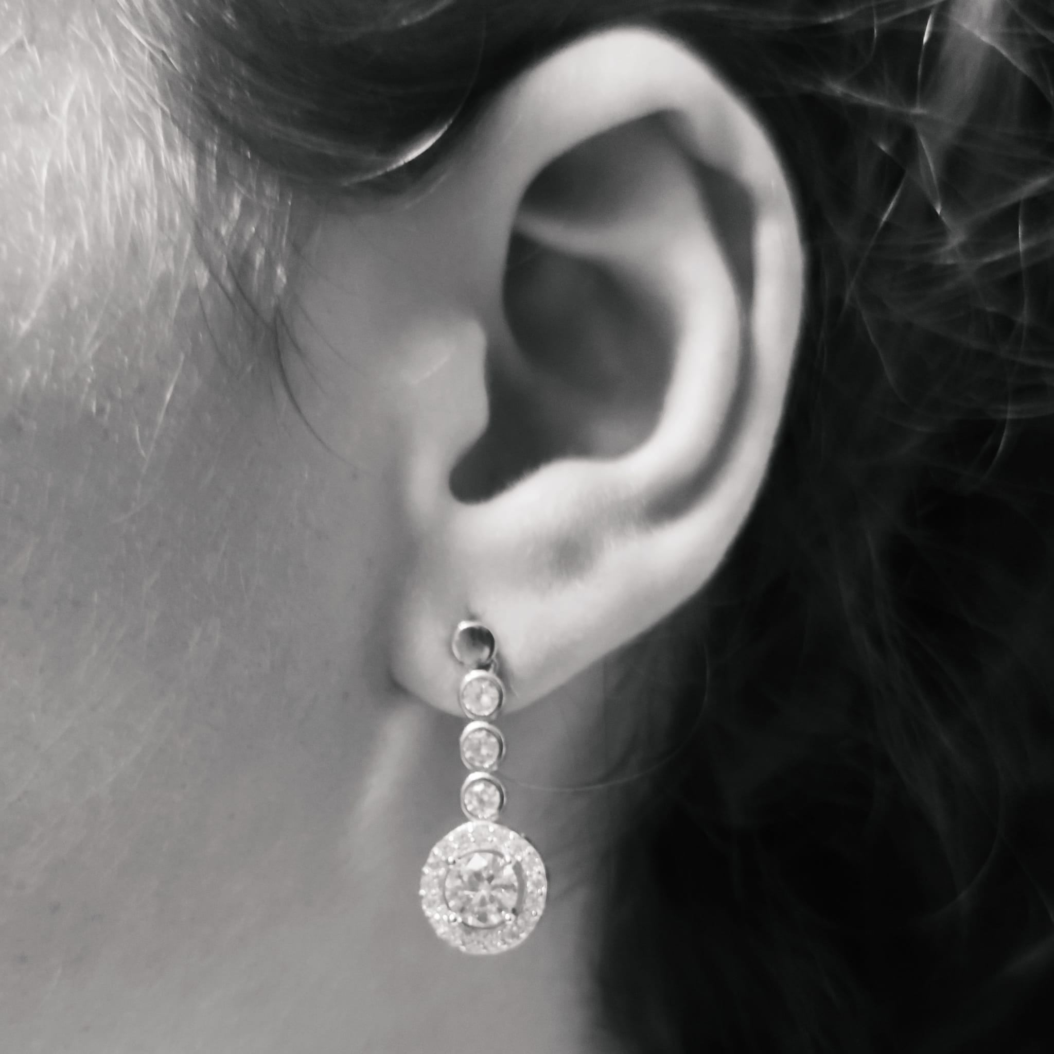 Pendientes novia en Plata de ley rodiada y Circonitas blancas 1