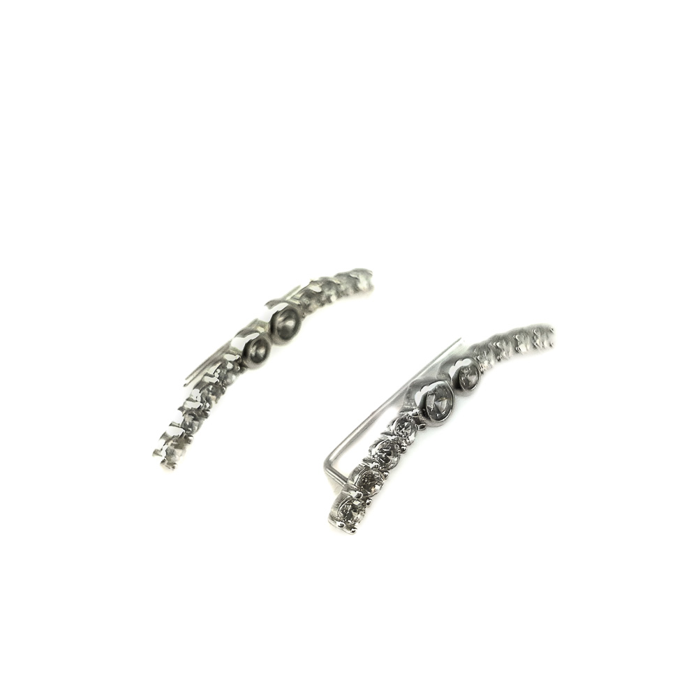 Pendientes Ear Cuff en Plata y Circonitas 2