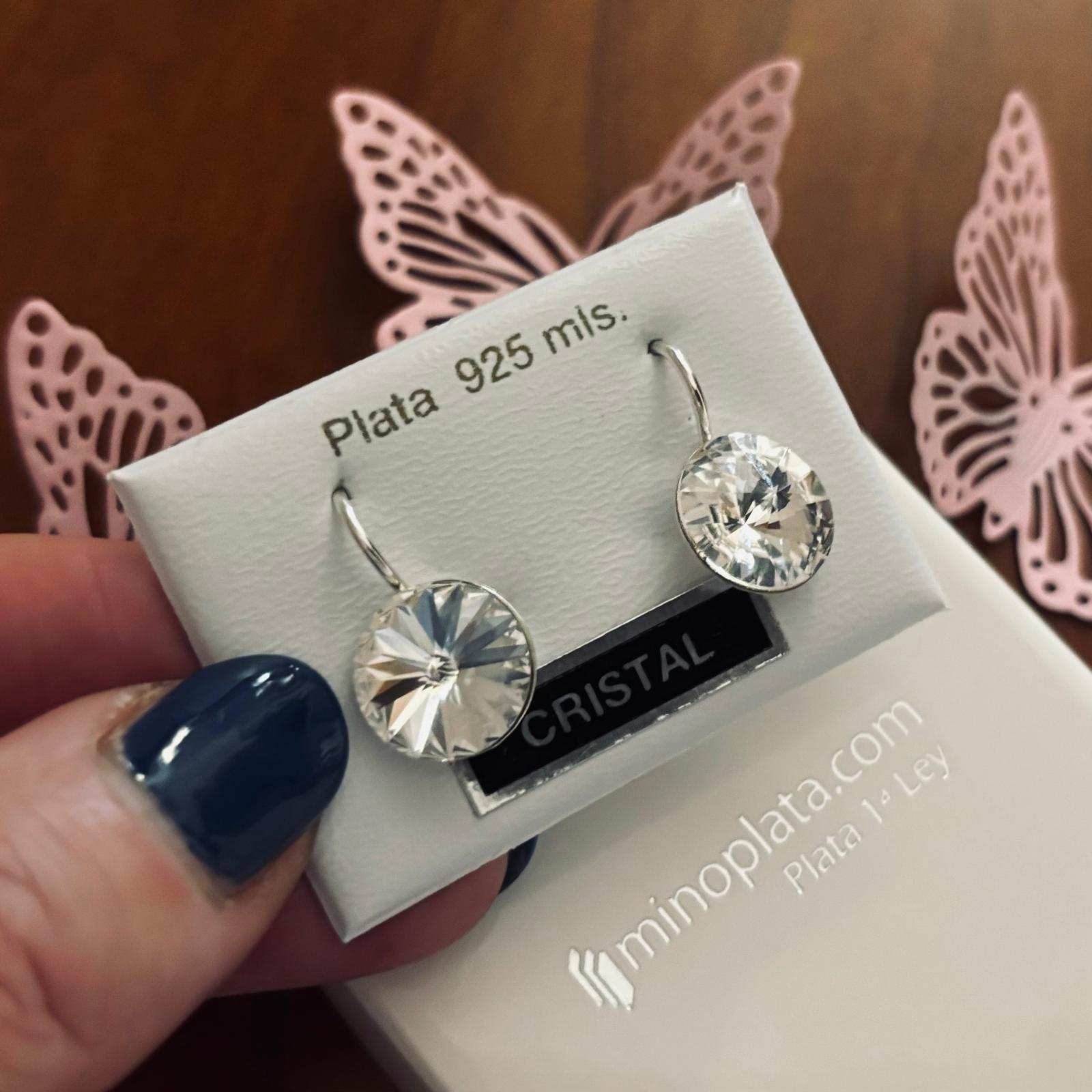 Pendientes de Plata de ley 925 con Cristal SW color blanco
