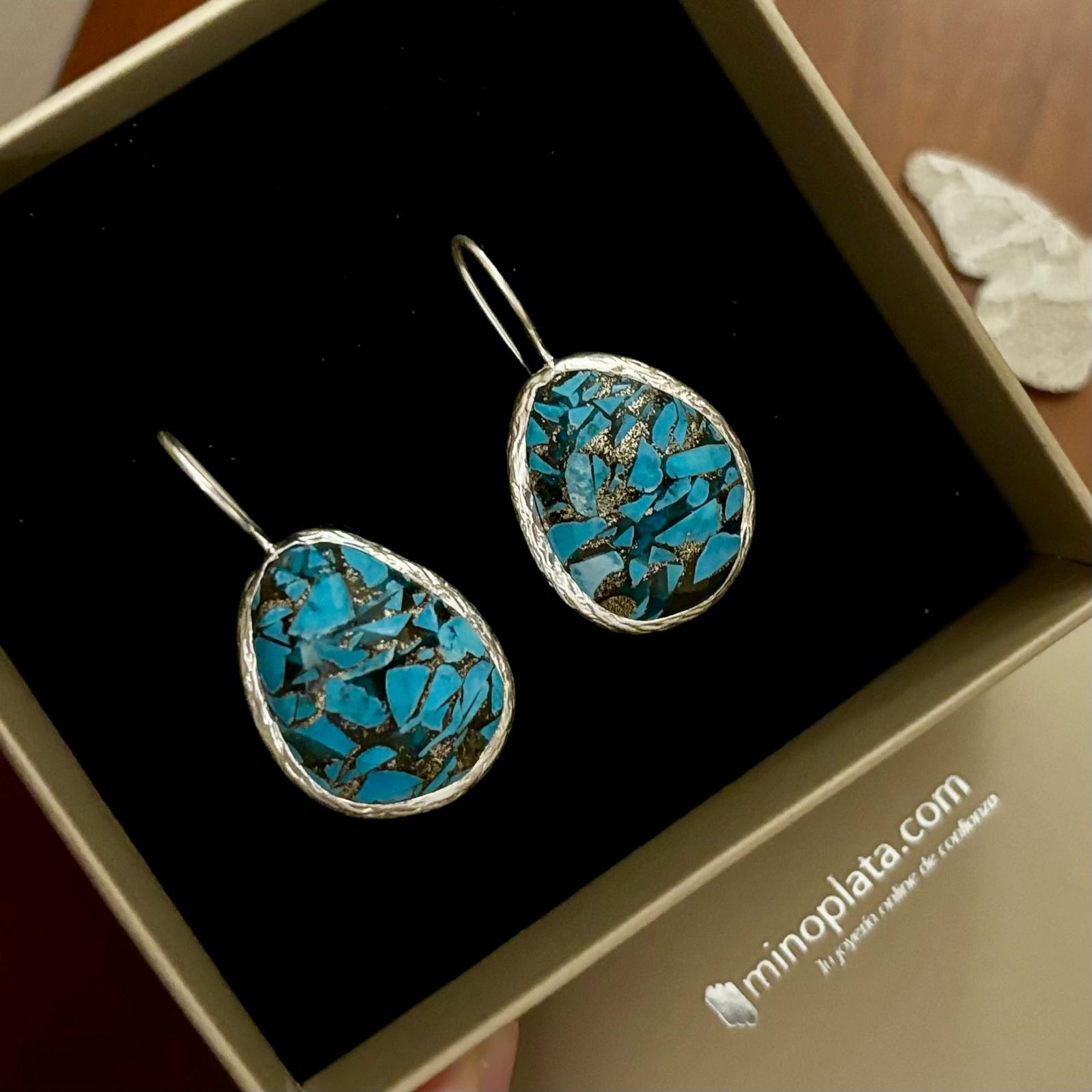 Pendientes mix turquesa y Plata de ley 925 3