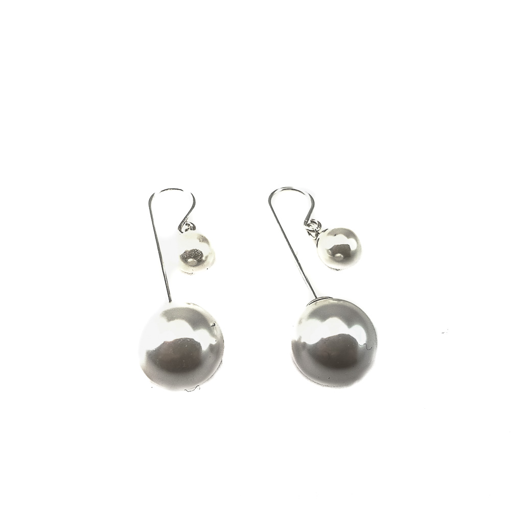 Pendientes Perlas dobles de Plata de ley