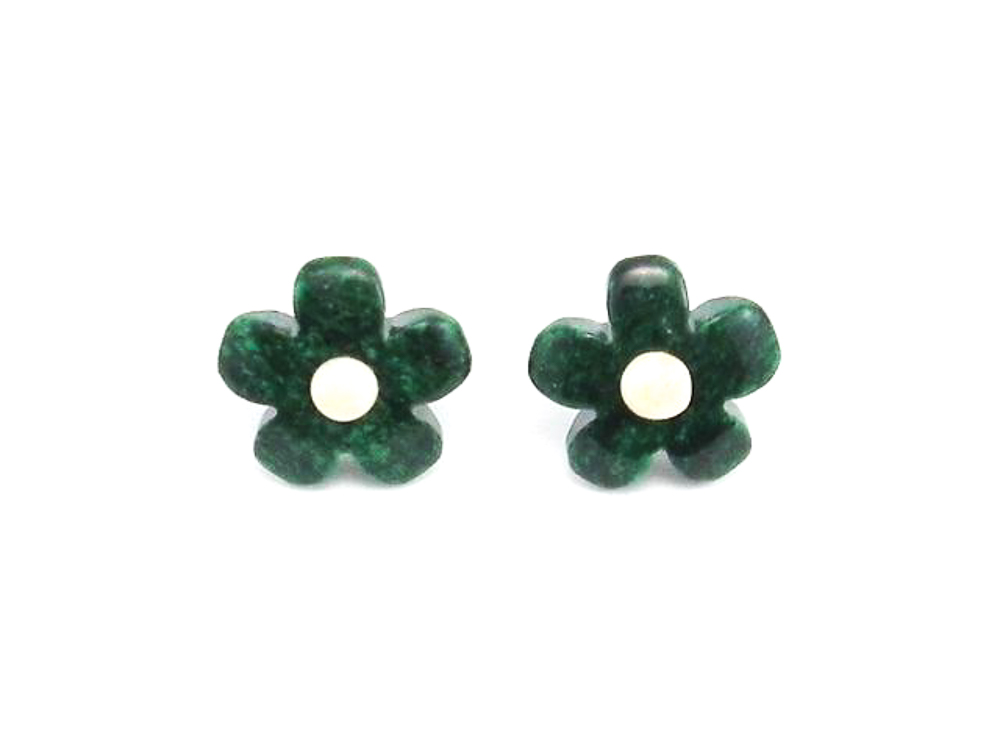 Flores de Piedra verde y Plata de ley