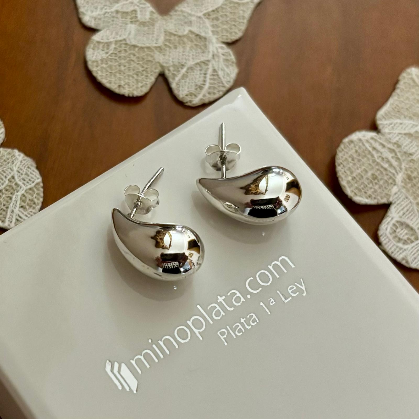 Pendientes gota de Plata de ley 1
