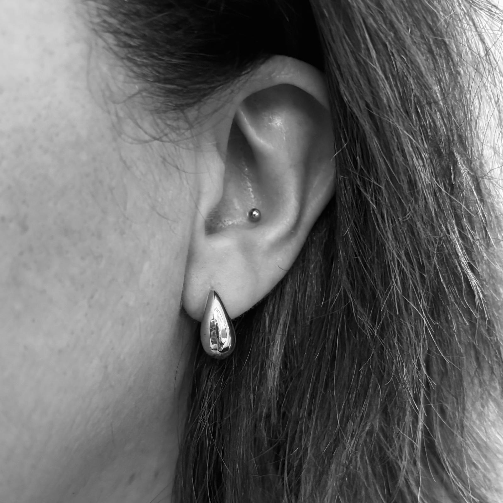 Pendientes gota de Plata de ley 3