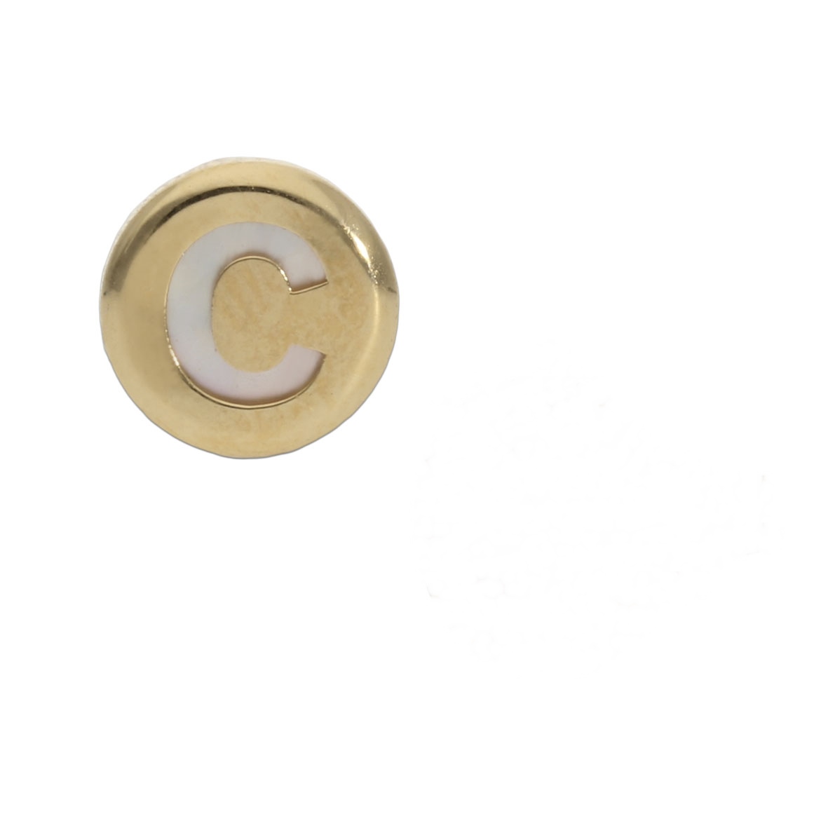 Pendiente de Oro 18 KL con cualquier letra y nácar 8 Mm.