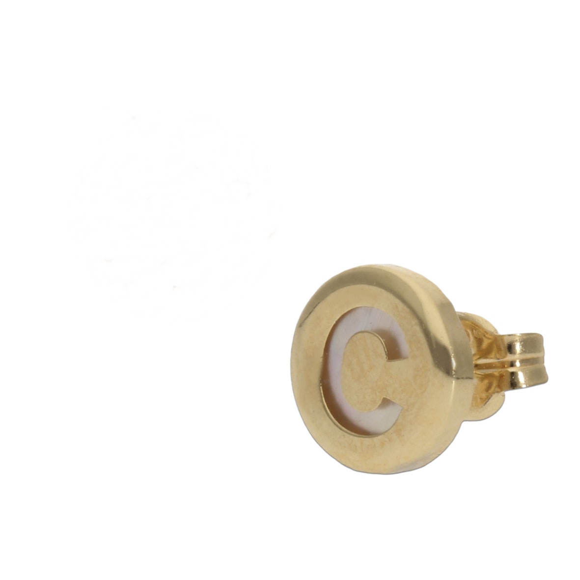 Pendiente de Oro 18 KL con cualquier letra y nácar 8 Mm. 1