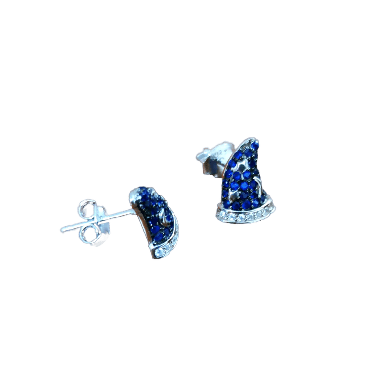 Pendientes gorro magia de Plata de ley con Circonitas azules